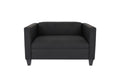 Bennet Black Loveseat Sofa For Living Room, Modern D Cor Beautiful Seat Mini Small Couches For Small Spaces And Bedroom With Solid Wood Frame Polyester Nylon Black Wood Foam Polyester