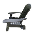 Outdoor Or Indoor Wood Adirondack Chair With An Hole To Hold Umbrella On The Arm ,Black Black Solid Wood