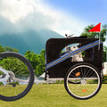 Outdoor Heavy Duty Foldable Utility Pet Stroller Dog Carriers Bicycle Trailer Black Blue Garden & Outdoor Fabric Steel