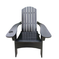 Outdoor Or Indoor Wood Adirondack Chair With An Hole To Hold Umbrella On The Arm ,Black Black Solid Wood