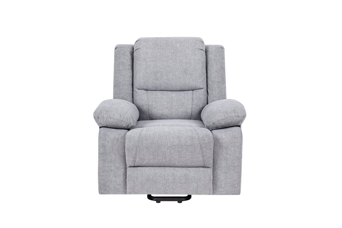 Electric Power Recliner Chair With Massage For Elderly ,Remote Control Multi Function Lifting, Timing, Cushion Heating Chair With Side Pocket Light Grey Light Grey Cat Scratch Fabric