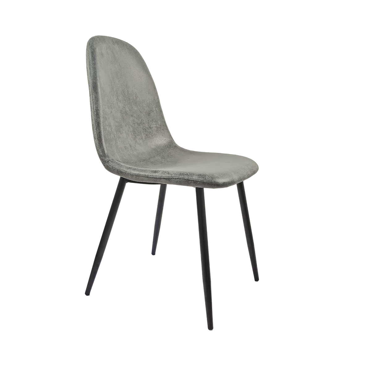 Dining Chairs Set Of 4, Modern Accent Chairs With Soft G Suede Fabric Upholstered Seat, Spoon Shape Kitchen Chair With Black Metal Legs Dining Side Chairs For Dining Room Kitchen Grey Metal Grey Kitchen Dining Chairs Foam Suede