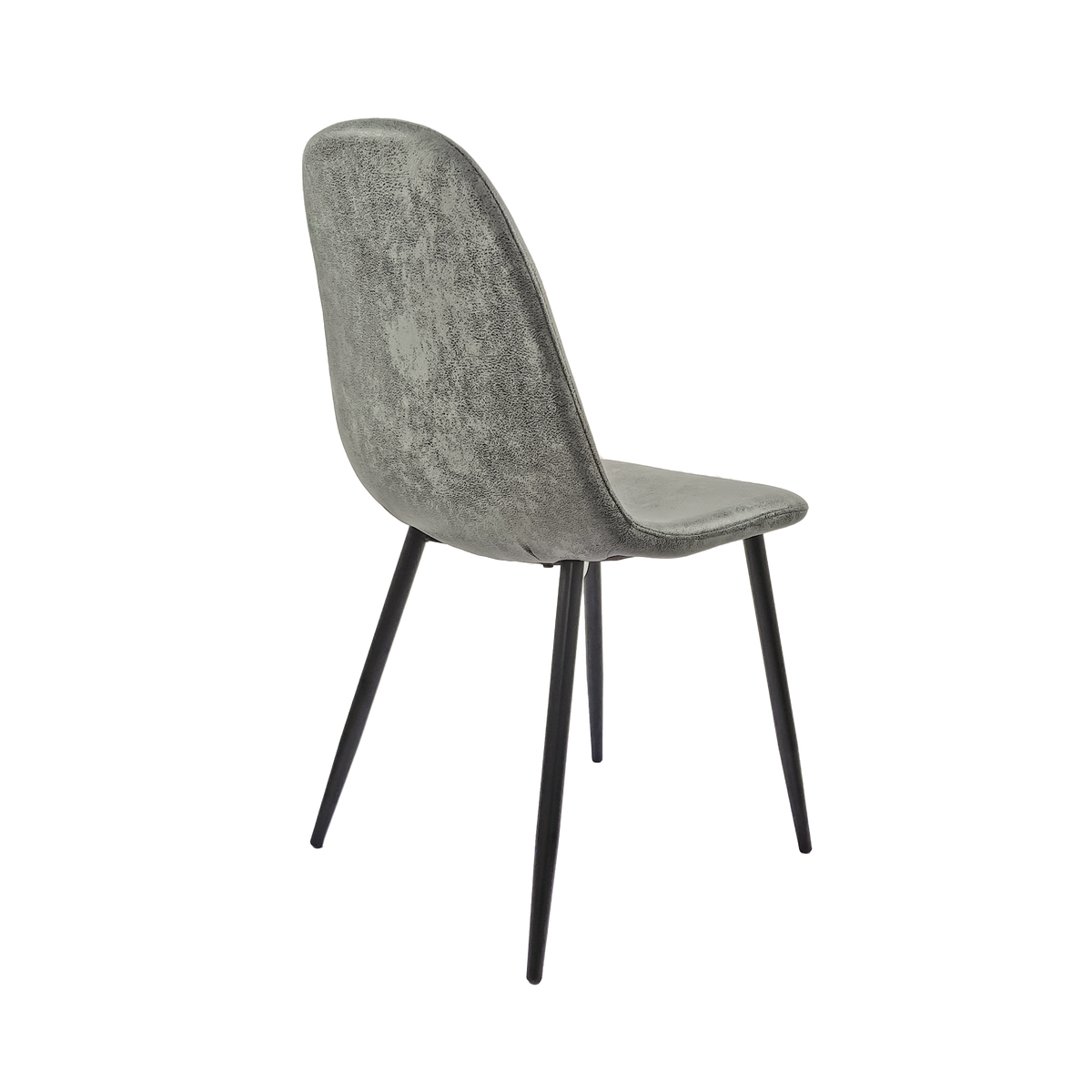 Dining Chairs Set Of 4, Modern Accent Chairs With Soft G Suede Fabric Upholstered Seat, Spoon Shape Kitchen Chair With Black Metal Legs Dining Side Chairs For Dining Room Kitchen Grey Metal Grey Kitchen Dining Chairs Foam Suede