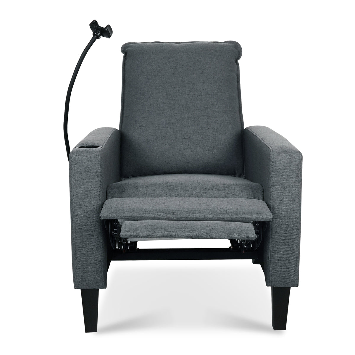 Recliner Chairs For Adults, Adjustable Recliner Sofa With Mobile Phone Holder & Cup Holder, Modern Reclining Chairs Fabric Push Back Recliner Chairs For Living Room, Bedroom, Gray Grey Foam Polyester