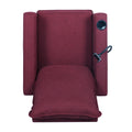 Recliner Chairs For Adults, Adjustable Recliner Sofa With Mobile Phone Holder & Cup Holder, Modern Reclining Chairs Fabric Push Back Recliner Chairs For Living Room, Bedroom, Red Red Foam Polyester