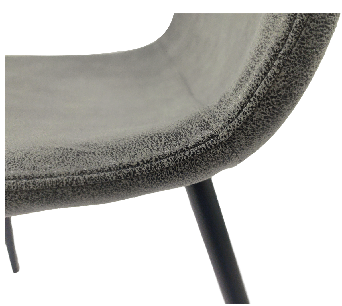 Dining Chairs Set Of 4, Modern Accent Chairs With Soft G Suede Fabric Upholstered Seat, Spoon Shape Kitchen Chair With Black Metal Legs Dining Side Chairs For Dining Room Kitchen Grey Metal Grey Kitchen Dining Chairs Foam Suede