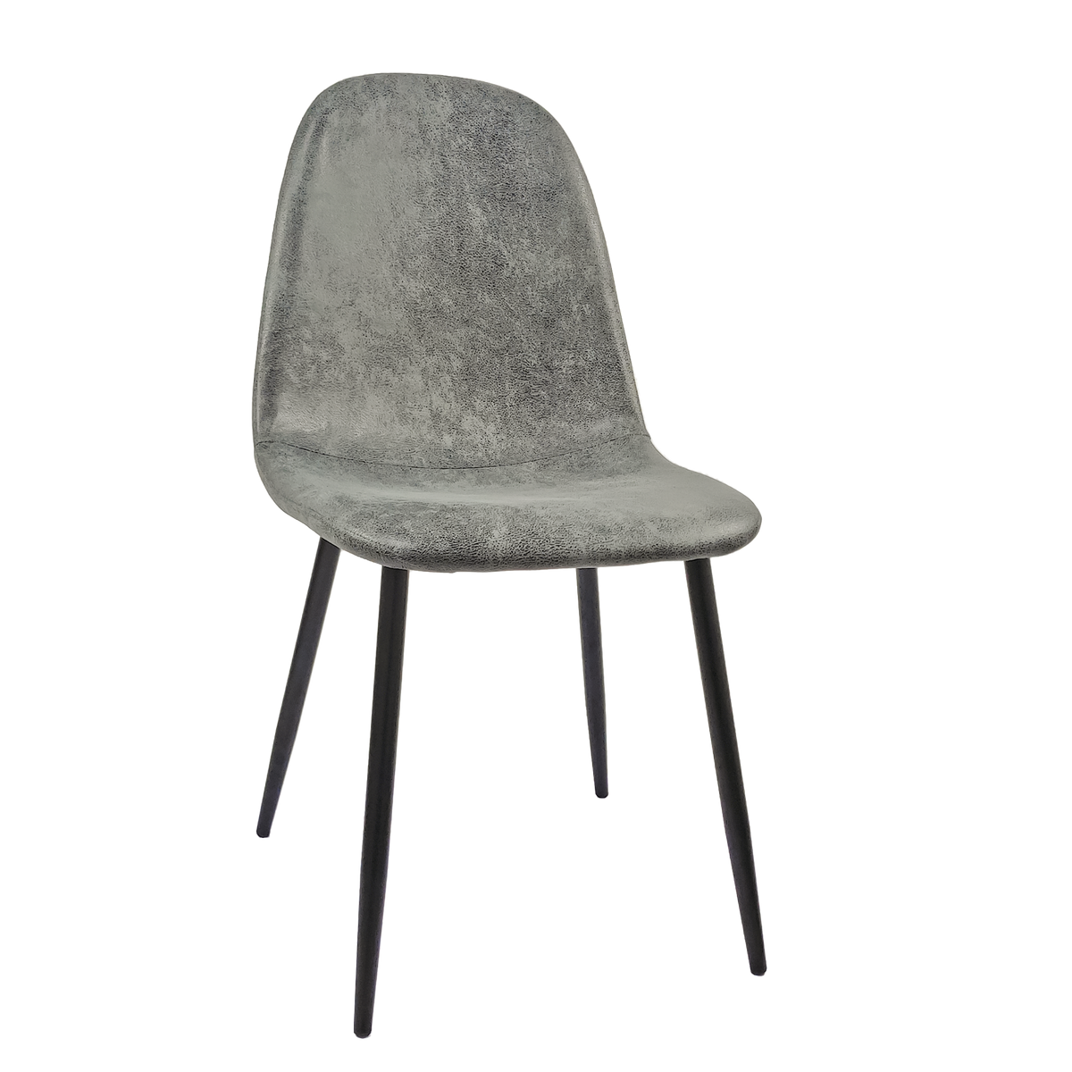 Dining Chairs Set Of 4, Modern Accent Chairs With Soft G Suede Fabric Upholstered Seat, Spoon Shape Kitchen Chair With Black Metal Legs Dining Side Chairs For Dining Room Kitchen Grey Metal Grey Kitchen Dining Chairs Foam Suede