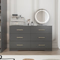 Black Color Large 6 Drawers Chest Of Drawer Dressers Table With Golden Handle Black 5 Drawers & Above Bedroom Extra Deep Drawers American Design,American Traditional,Antique,Art Deco,Artsy 6 White Particle Board