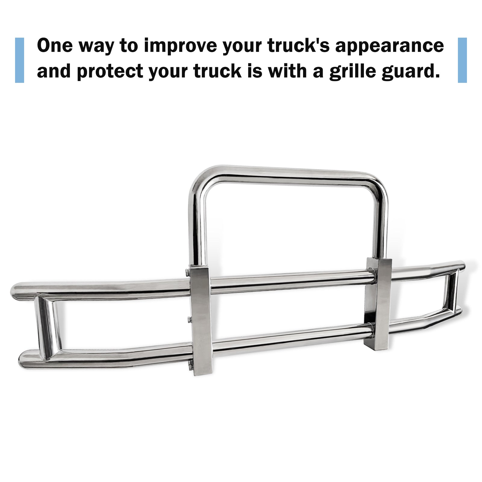 Deer Guard For Freightliner Cascadia 2008 2017 With Brackets Stainless Steel Chrome Stainless Steel