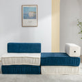 Folding Sofa Bed, Futon Sleeper Chair, Convertible Chair Floor Couch & Sleeping Mattress For Living Room, Guest Room, Home Office, Apartment, Small Space, Bed, Removable Back Cushion, Blue, 1 Seat Blue Chenille Primary Living Space Pillow Back Soft