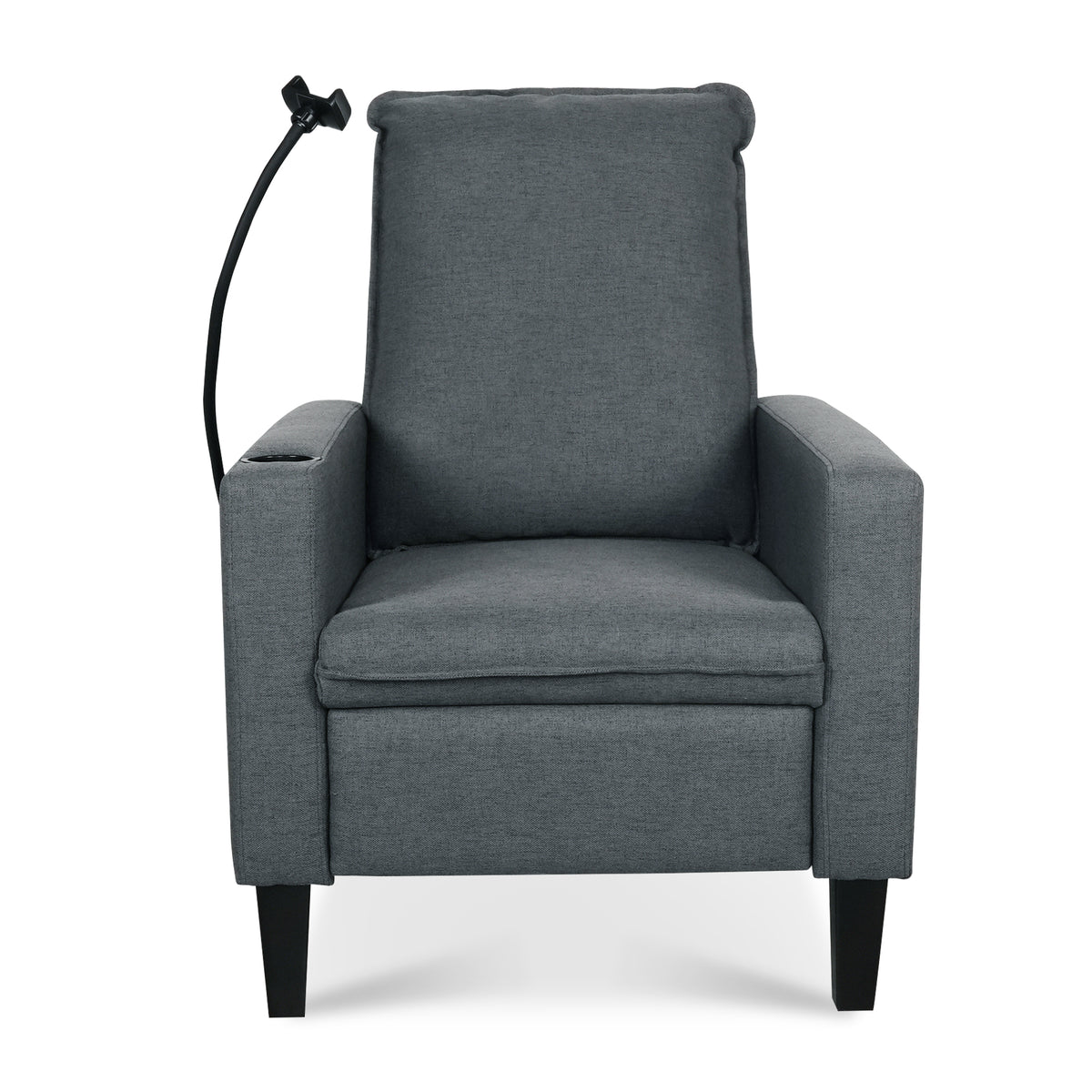 Recliner Chairs For Adults, Adjustable Recliner Sofa With Mobile Phone Holder & Cup Holder, Modern Reclining Chairs Fabric Push Back Recliner Chairs For Living Room, Bedroom, Gray Grey Foam Polyester