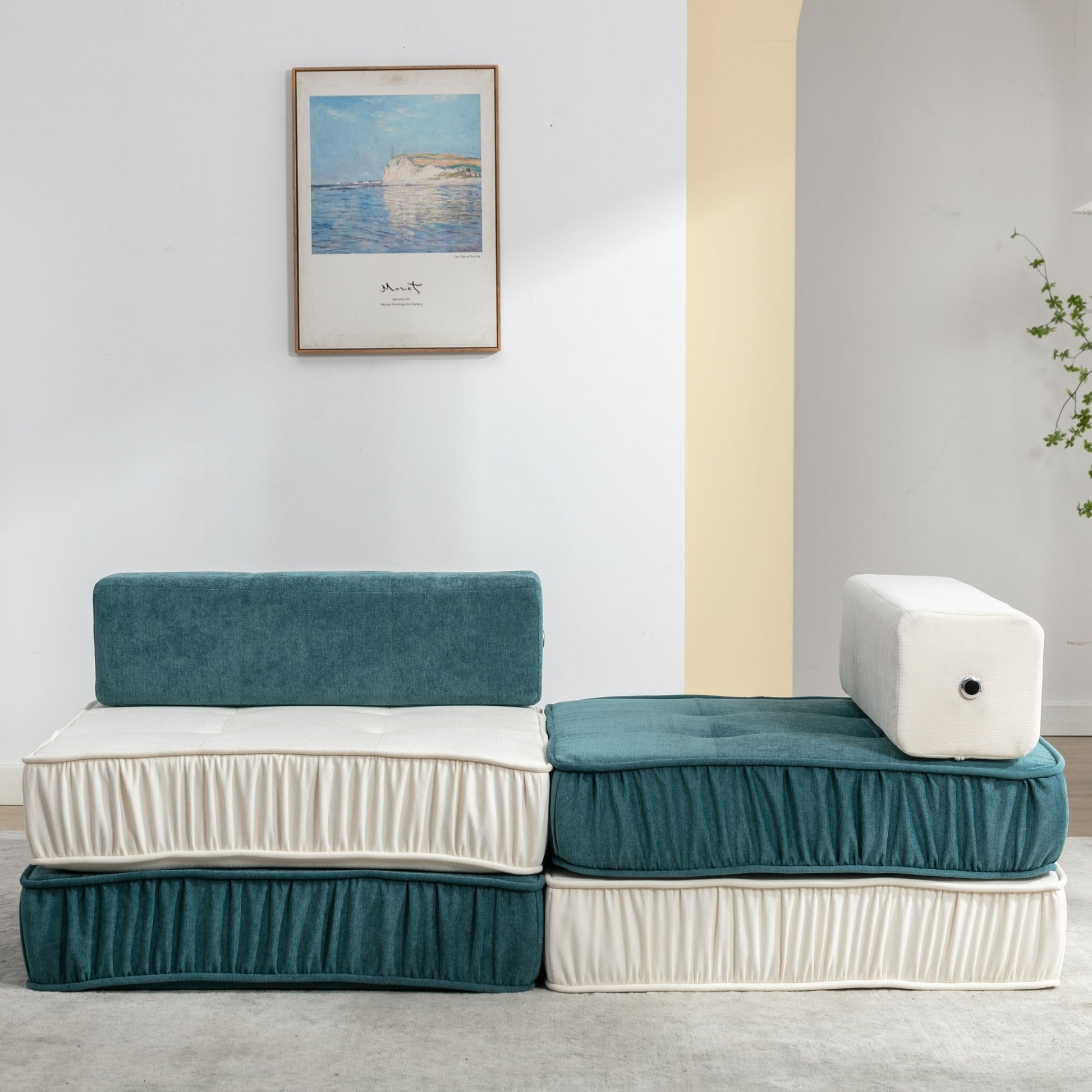 Folding Sofa Bed, Futon Sleeper Chair, Convertible Chair Floor Couch & Sleeping Mattress For Living Room, Guest Room, Home Office, Apartment, Small Space, Bed, Removable Back Cushion, Grey, 1 Seat Grey Chenille Primary Living Space Pillow Back Soft