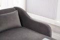 Modern Chaise Lounge Chair Velvet Upholstery Grey Grey Foam Velvet 1 Seat
