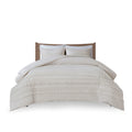 3 Piece Cotton Seersucker Comforter Set Ivory Cotton