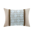 7 Piece Comforter Set Blue Polyester