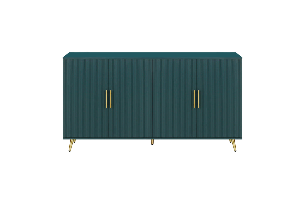 Wood Tv Stand With Storage Cabinet & Adjustable Shelves, Media Tv Console For Living Room Bedroom Navy Blue Navy Blue Mdf