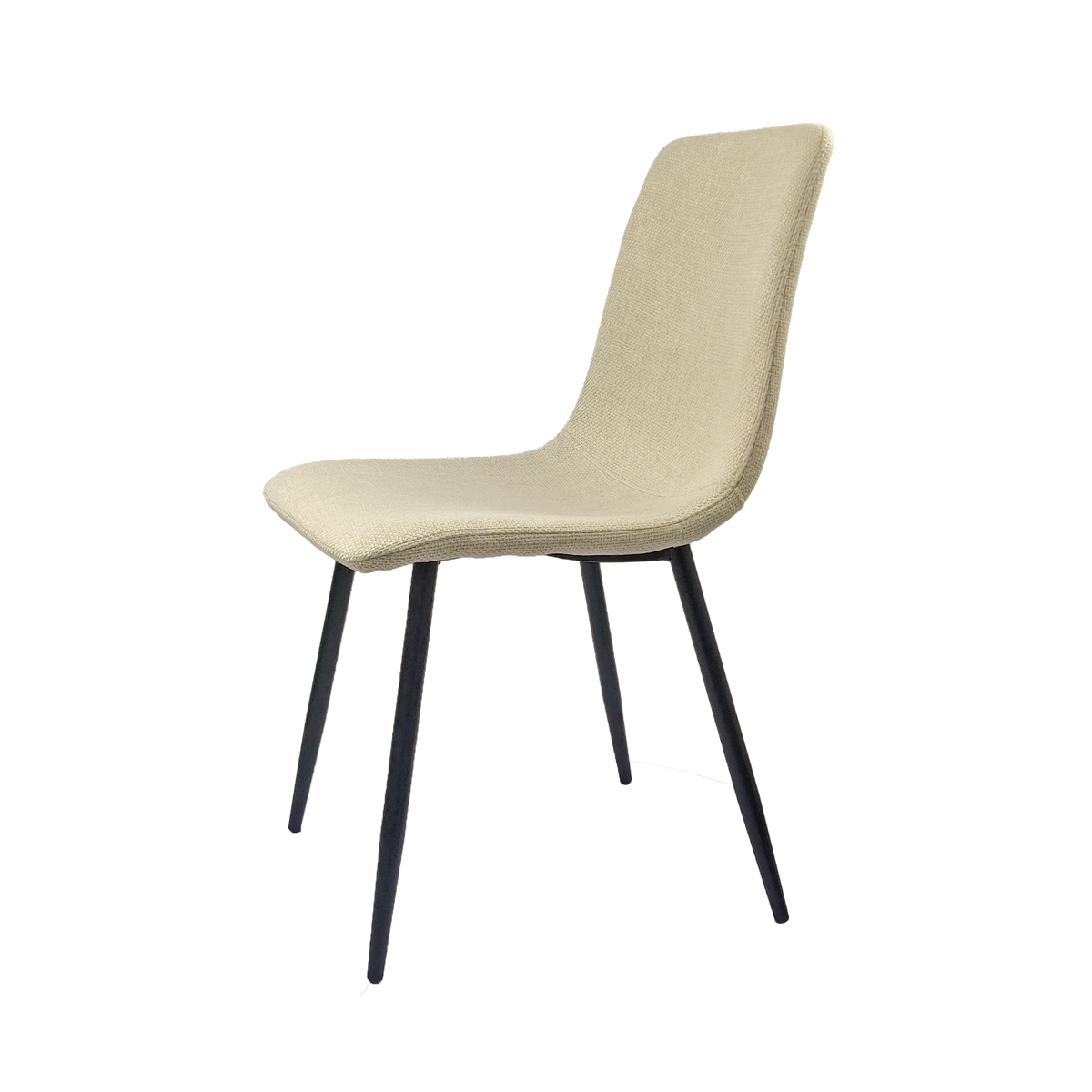 47" Modern Minimalist Mdf Wood Color Dining Table And Beige Dining Chair For 4,Black Metal Legs, Small Sized Dining Table, Office Desk, Kitchen Table, For4 6 Seat.Suitable For Home & Kitchen Wood