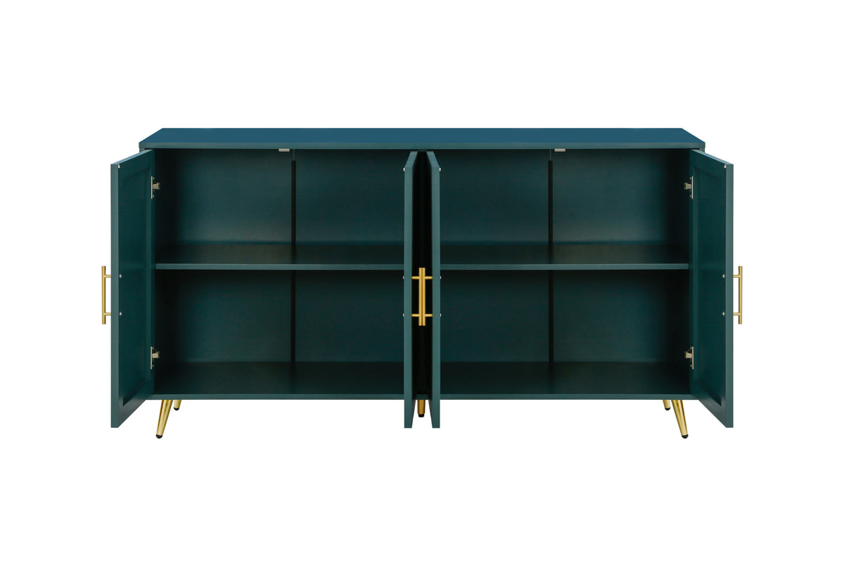 Wood Tv Stand With Storage Cabinet & Adjustable Shelves, Media Tv Console For Living Room Bedroom Navy Blue Navy Blue Mdf