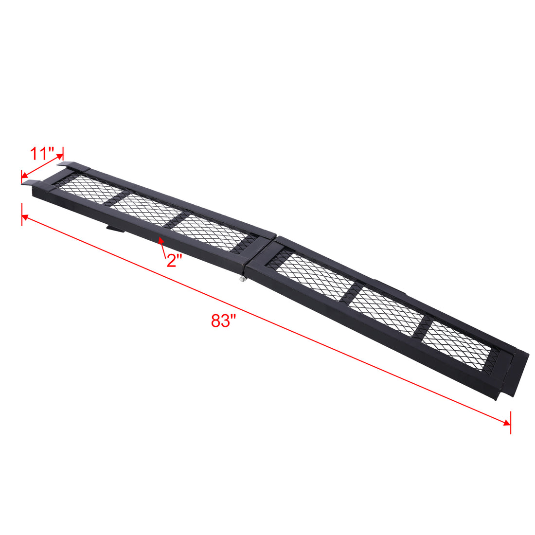 80" Steel Loading Ramp, 500Lbs Capacity, Portable Motorcycle Ramp, Folding Atv Ramp For Pick Up Truck, Black, Pack Of 1 Black Steel