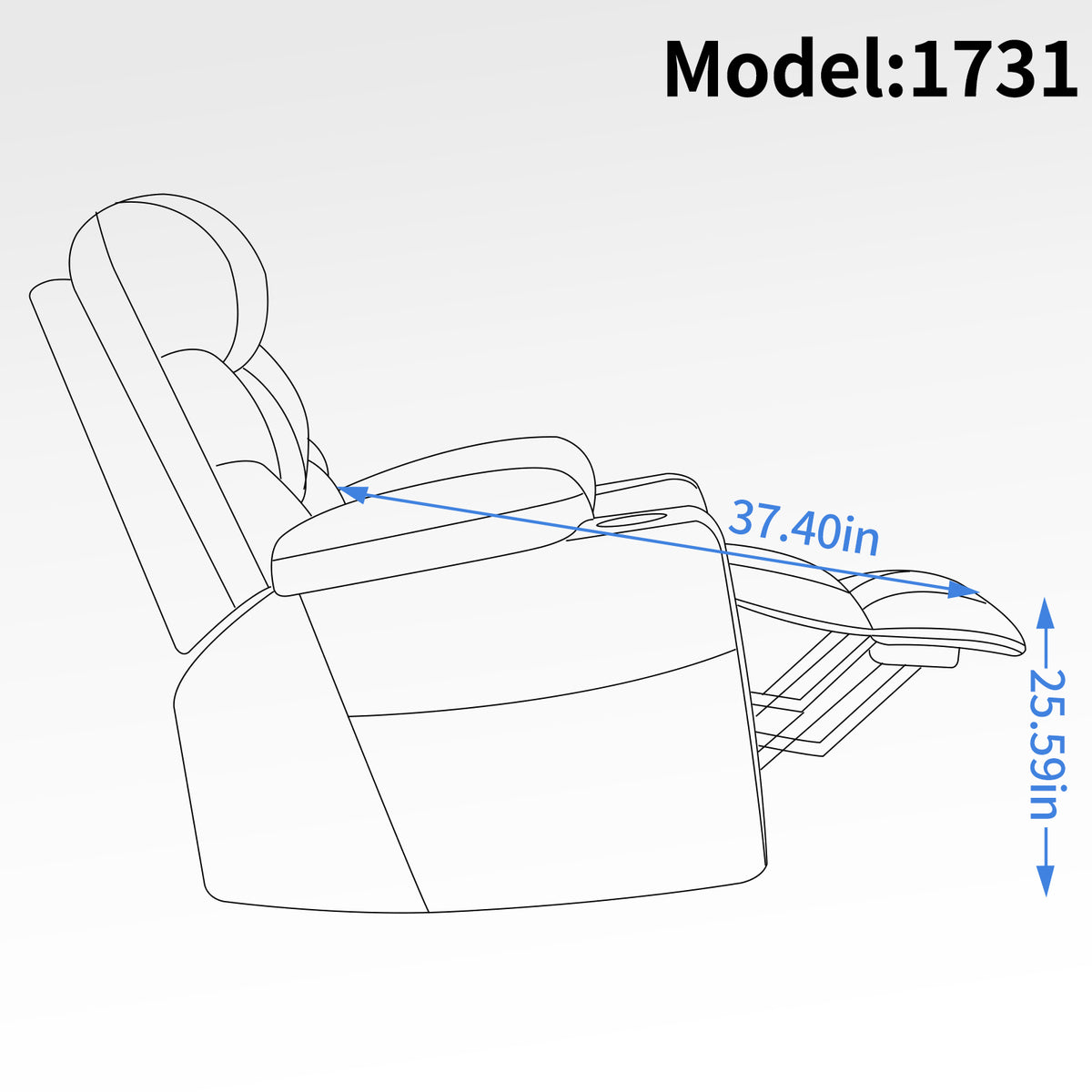 Up To 350 Lbs Power Lift Recliner Chair, Heavy Duty Motion Mechanism With 8 Point Vibration Massage And Lumbar Heating, Cup Holders, Usb And Type C Ports, Removable Cushions, Blue White Metal Primary Living Space Heavy Duty Pine Blue Gray Microfiber