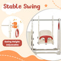 4 In 1 Toddler Slide And Swing Set, Kids Playground Climber Slide Playset With Basketball Hoop,Freestanding Combination For Babies Red 50 99 Lbs Hdpe Indoor & Outdoor Use