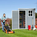 5X3Ft Resin Outdoor Storage Shed Kit Perfect To Store Patio Furniture,Grey Grey Plastic