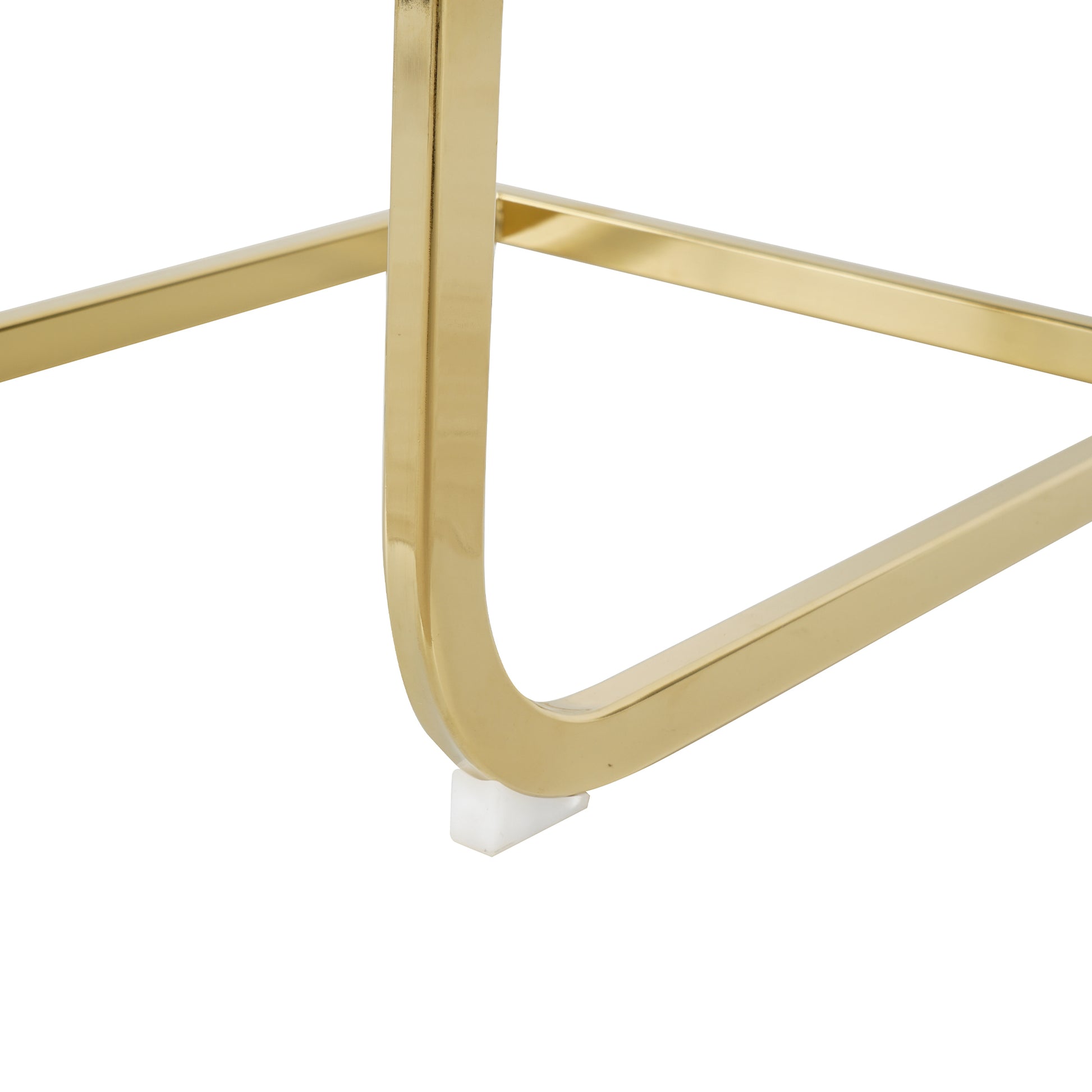 Modern Style Glass Dining Table, Elegant Transparent Design, Solid Support Base, Grey Dining Chair Set, Gold Plated Chair Legs, Suitable For Restaurant Kitchen Use Set Of 9 Grey Glass