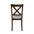 Dark Chery Finish Wooden Dining Set 7Pc Dining Table And Beige Side Chairs Transitional Kitchen Breakfast Furniture Set Wood Wood Cherry Seats 6 Wood Dining Room 60 Inches Casual,Transitional 4 Leg Rectangular Dining Table With Chair Wood