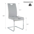 Modern Dining Chairs With Faux Leather Padded Seat Dining Living Room Chairs Upholstered Chair With Chrome Metal Legs Design For Kitchen, Living, Bedroom, Dining Room Side Chairs Set Of 4 Grey Silver Metal