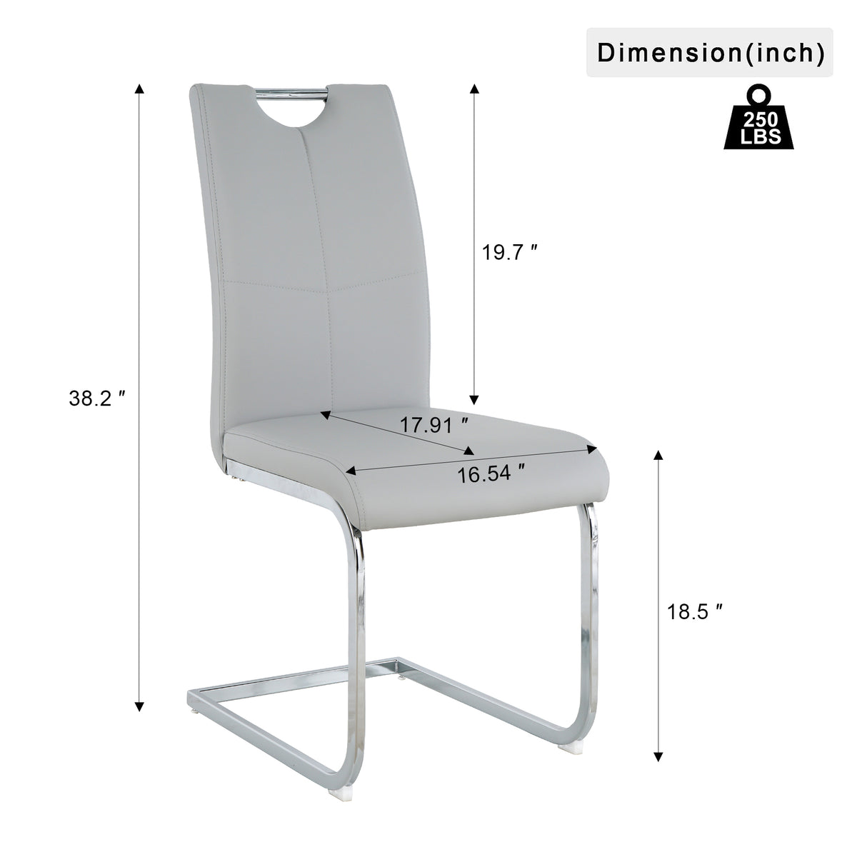 Modern Dining Chairs With Faux Leather Padded Seat Dining Living Room Chairs Upholstered Chair With Chrome Metal Legs Design For Kitchen, Living, Bedroom, Dining Room Side Chairs Set Of 4 Grey Silver Metal