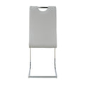 Modern Dining Chairs With Faux Leather Padded Seat Dining Living Room Chairs Upholstered Chair With Chrome Metal Legs Design For Kitchen, Living, Bedroom, Dining Room Side Chairs Set Of 4 Grey Silver Metal