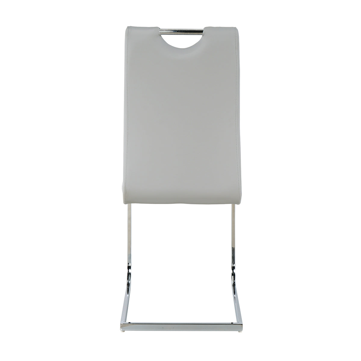 Modern Dining Chairs With Faux Leather Padded Seat Dining Living Room Chairs Upholstered Chair With Chrome Metal Legs Design For Kitchen, Living, Bedroom, Dining Room Side Chairs Set Of 4 Grey Silver Metal