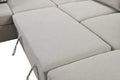 125'' Modern U Shaped 7 Seat Sectional Sofa Couch With Cabinet,Sofa Bed With Storage Chaise Pull Out Couch Bed For Living Room,Beige Light Brown Wood Primary Living Space Heavy Duty Eucalyptus 7 Seat Beige Polyester Soft Pillow Back Modern Square Arms