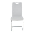 Modern Dining Chairs With Faux Leather Padded Seat Dining Living Room Chairs Upholstered Chair With Chrome Metal Legs Design For Kitchen, Living, Bedroom, Dining Room Side Chairs Set Of 4 Grey Silver Metal