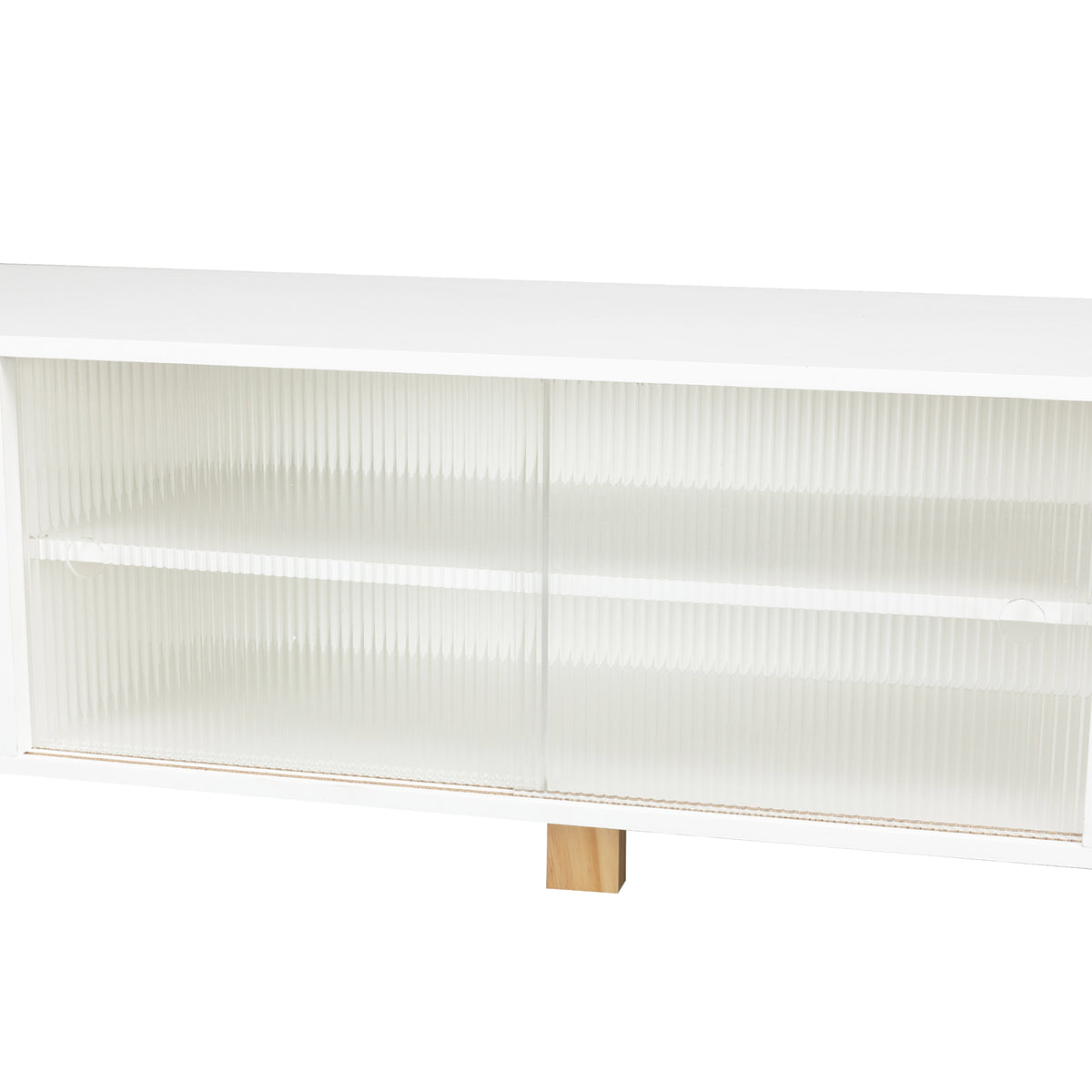 Tv Stand,Tv Cabinet,Entertainment Center,Tv Console,Media Console,Plastic Door Panel,With Led Remote Control Light,Sliding Door,Metal Handle,Solid Wooden Leg,Can Placed In The Living Room,Color:White White White Primary Living Space 60 69 Inches 60 69