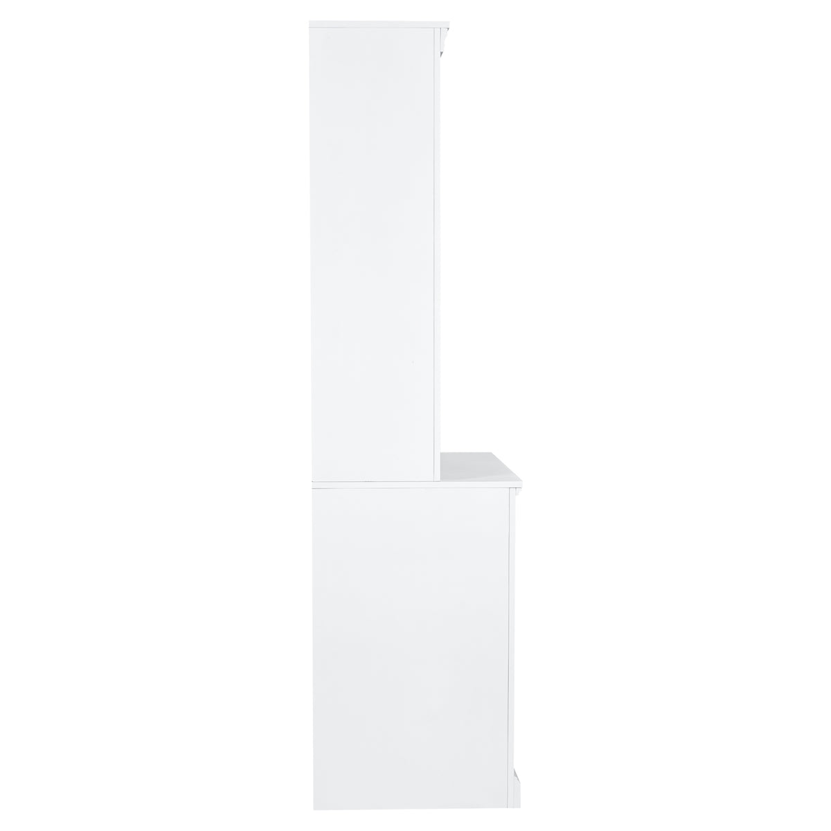 83.4"Tall Bookshelf &Writting Desk Suite,Modern Bookcase Suite With Led Lighting, Drawers,Doors,Study Desk And Open Shelves,2 Piece Set For Living Room,Home Office,Study Room,White White Solid Wood Mdf