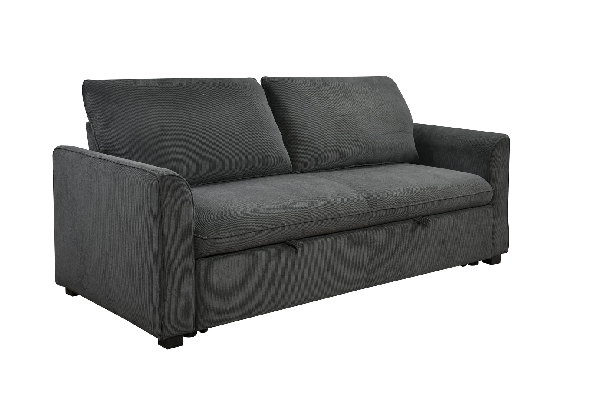78 Inch 3 In 1 Convertible Sleeper Sofa Bed, Modern Fabric Loveseat Futon Sofa Couch W Pullout Bed, Small Beautiful Seat Lounge Sofa W Reclining Backrest, Furniture For Living Room, Dark Gray Light Brown Wood Primary Living Space Heavy Duty Eucalyptus 3