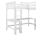Wood Twin Size L Shaped Loft Bed With Ladder And 2 Built In L Shaped Desks, White Box Spring Not Required Twin White Wood Bedroom Solid Wood Mdf