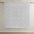 3 Piece Tufted Woven Medallion Duvet Cover Set Grey White Polyester