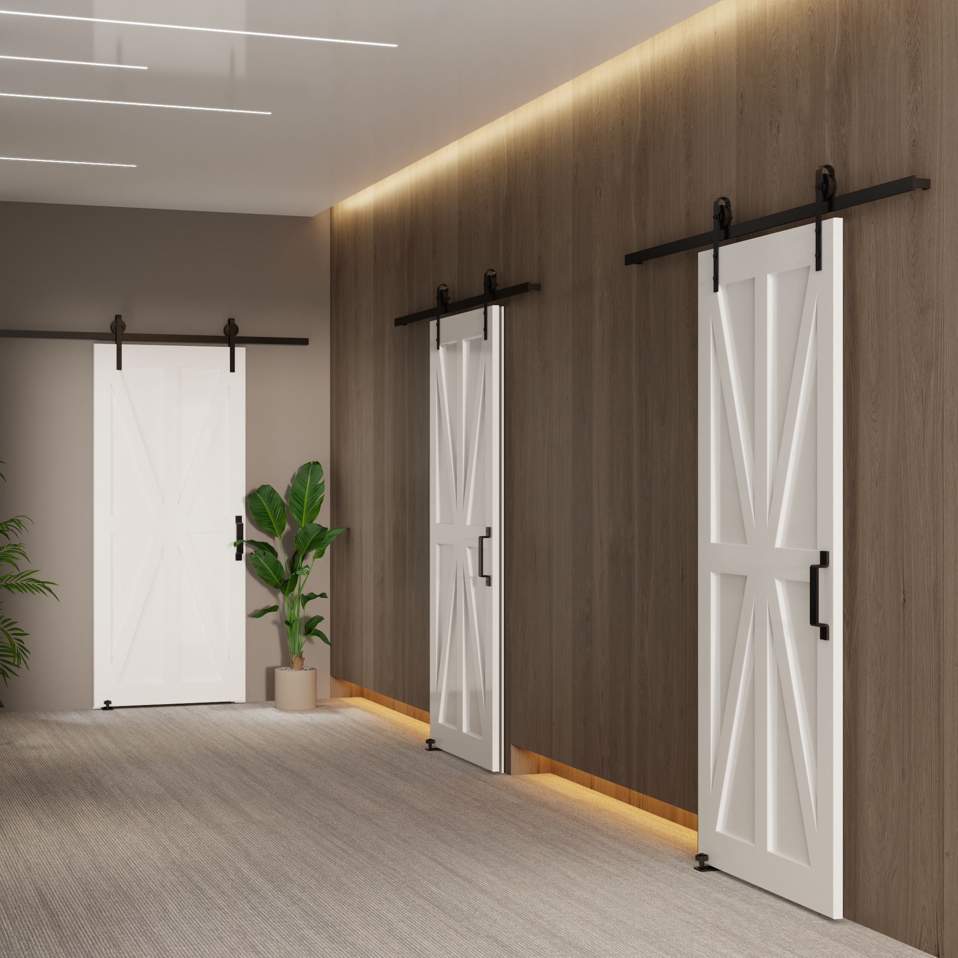 36" X 80" Star Style Real Primed Door Slab, Diy Panel Door, Modern Interior Barn Door, Moisture Proof, Anti Deformation, Pre Drilled Ready To Assemble, Suitable For Pre Hung And Barn Door White Mdf