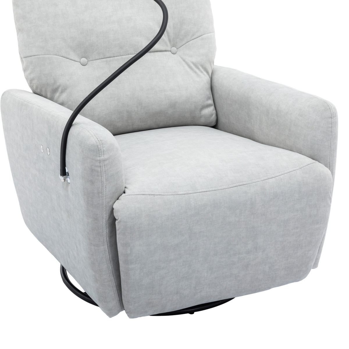 270 Degree Swivel Electric Recliner Home Theater Seating Single Reclining Sofa Rocking Motion Recliner With A Phone Holder For Living Room, Grey Grey Foam Polyester