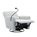 270 Degree Swivel Electric Recliner Home Theater Seating Single Reclining Sofa Rocking Motion Recliner With A Phone Holder For Living Room, Grey Grey Foam Polyester