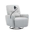 270 Degree Swivel Electric Recliner Home Theater Seating Single Reclining Sofa Rocking Motion Recliner With A Phone Holder For Living Room, Grey Grey Foam Polyester