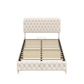 Queen Platform Bed Frame With Pneumatic Hydraulic Function, Velvet Upholstered Bed With Deep Tufted Buttons, Lift Up Storage Bed With Hidden Underbed Oversized Storage, Beige Queen Beige Velvet