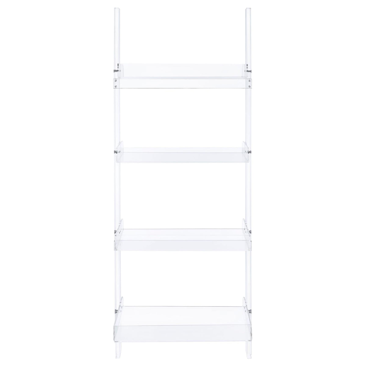 Clear Acrylic Ladder Bookcase 4 Clear Ladder Vertical Office Plastic Open Back Contemporary,Modern Acrylic