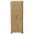 Golden Oak And Black Mesh Door Accent Cabinet Standard 5 Or More Shelves Oak Brown Light Brown Primary Living Space Adjustable Shelves Farmhouse,Rustic Wood