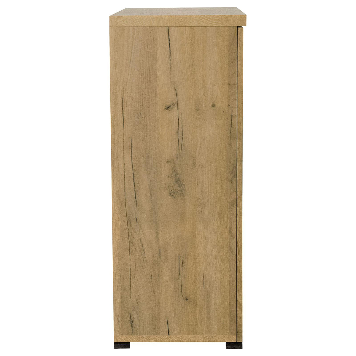 Golden Oak And Black Mesh Door Accent Cabinet Standard 5 Or More Shelves Oak Brown Light Brown Primary Living Space Adjustable Shelves Farmhouse,Rustic Wood