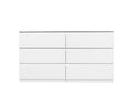 6 Drawer Double Dresser For Bedroom Living Room Hallway,White White Particle Board Mdf
