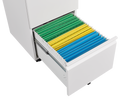Metal 2 Drawer Mobile File Cabinet With Lock, Under Desk Office Steel Filing Cabinet, 25.6''H Legal Letter Size Files Storage Cabinet,White Filing Cabinets 1 2 Drawers White Office Mobile Steel