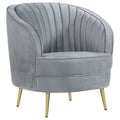 Grey And Gold Upholstered Tufted Chair Grey Primary Living Space Contemporary,Modern Eucalyptus Foam Velvet